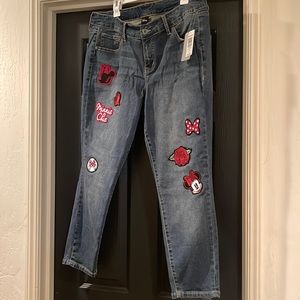 torrid Blue Skinny Jeans with Red Minnie Patches